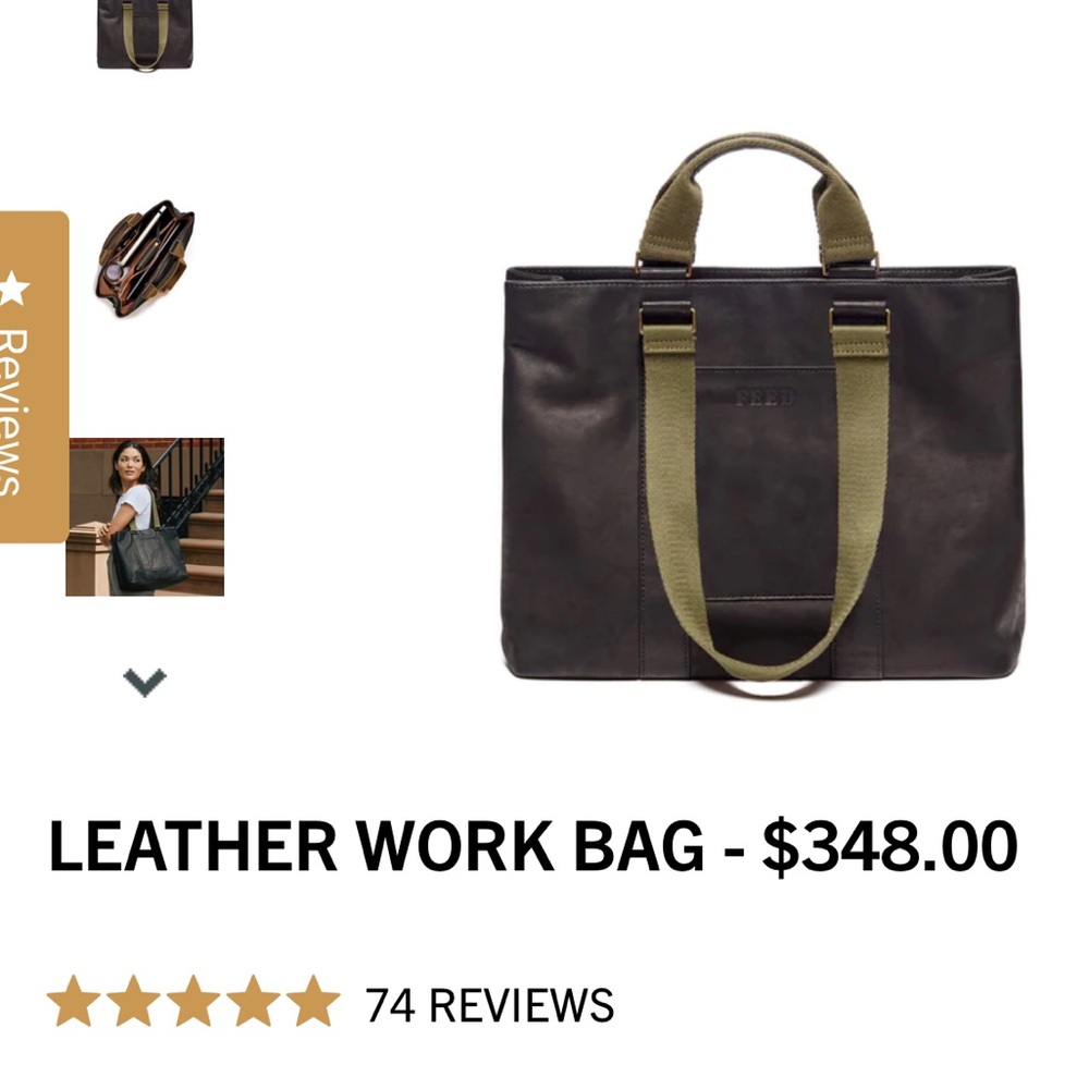 FEED leather work bag